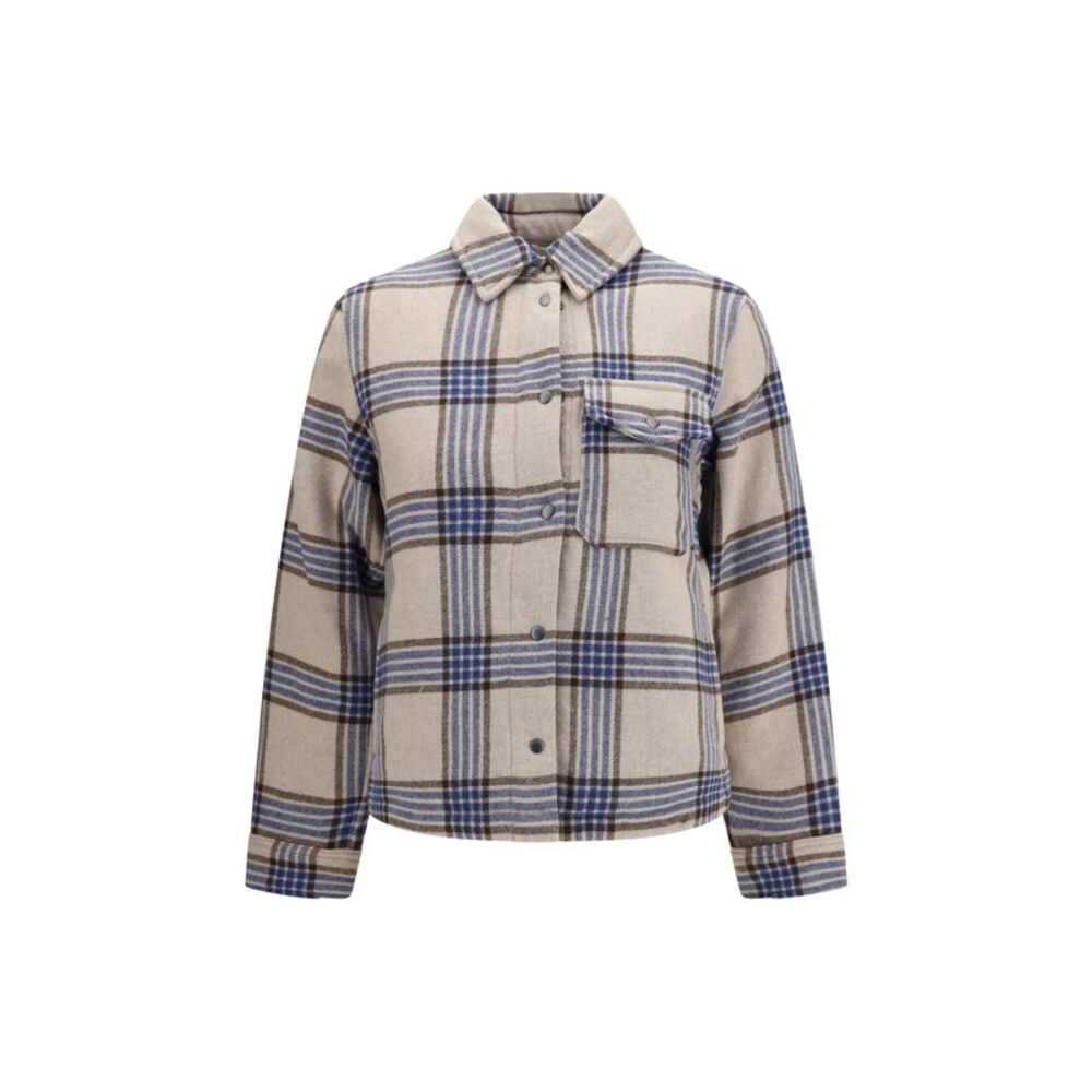 Woolrich Women Alaskan Checked Wool Blend Overshirt